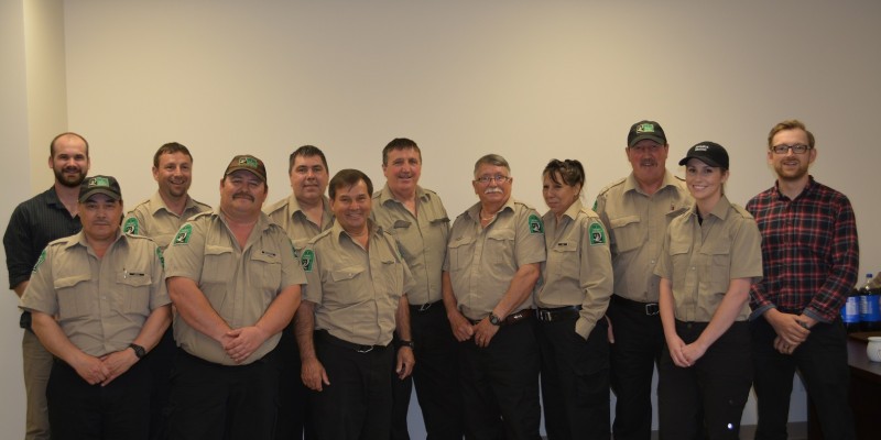 Back row, L-R: Stephen Rose, Monty Bath, Rodney Bennett, David Lucas, Roland Vivian, Donna John, Danny Stanford, Jonathan Strickland.  Front row, L-R Raymond Young, Martin Swyers, Melvin White, Robin Sheppard.