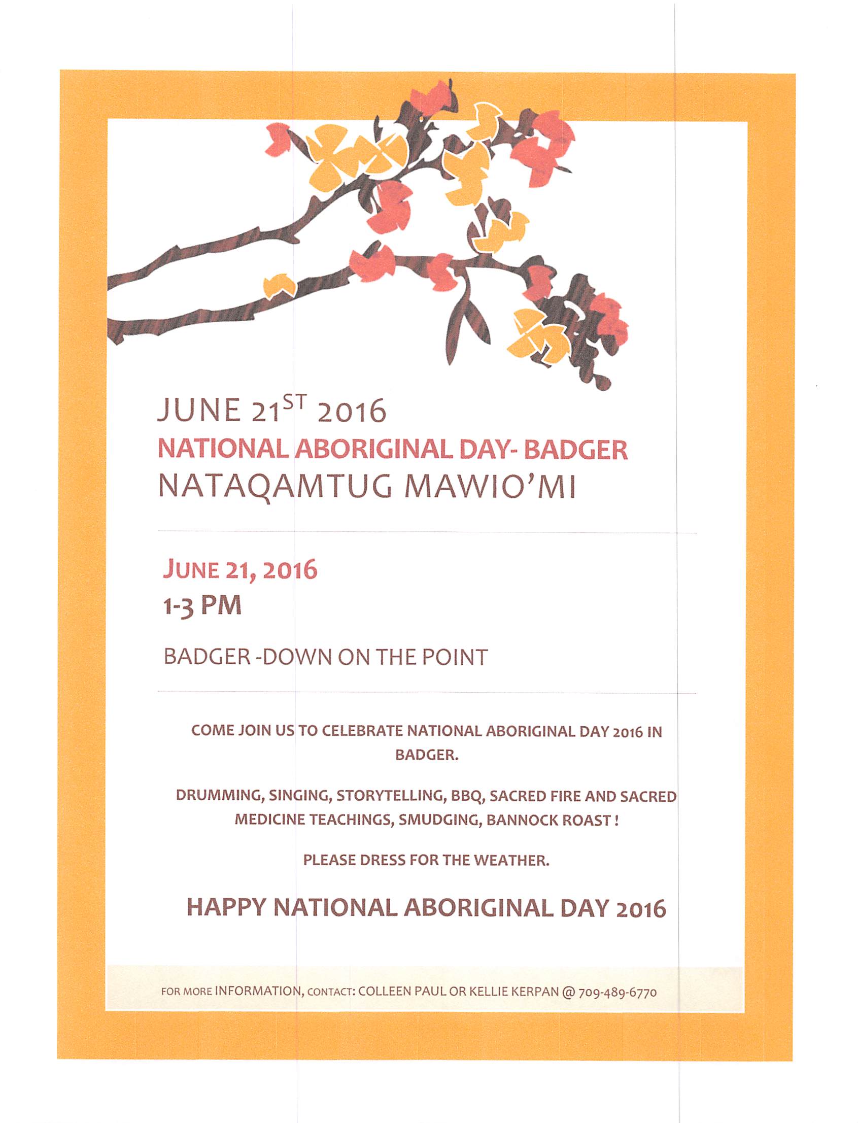 Poster for the Aboriginal Day in Badger