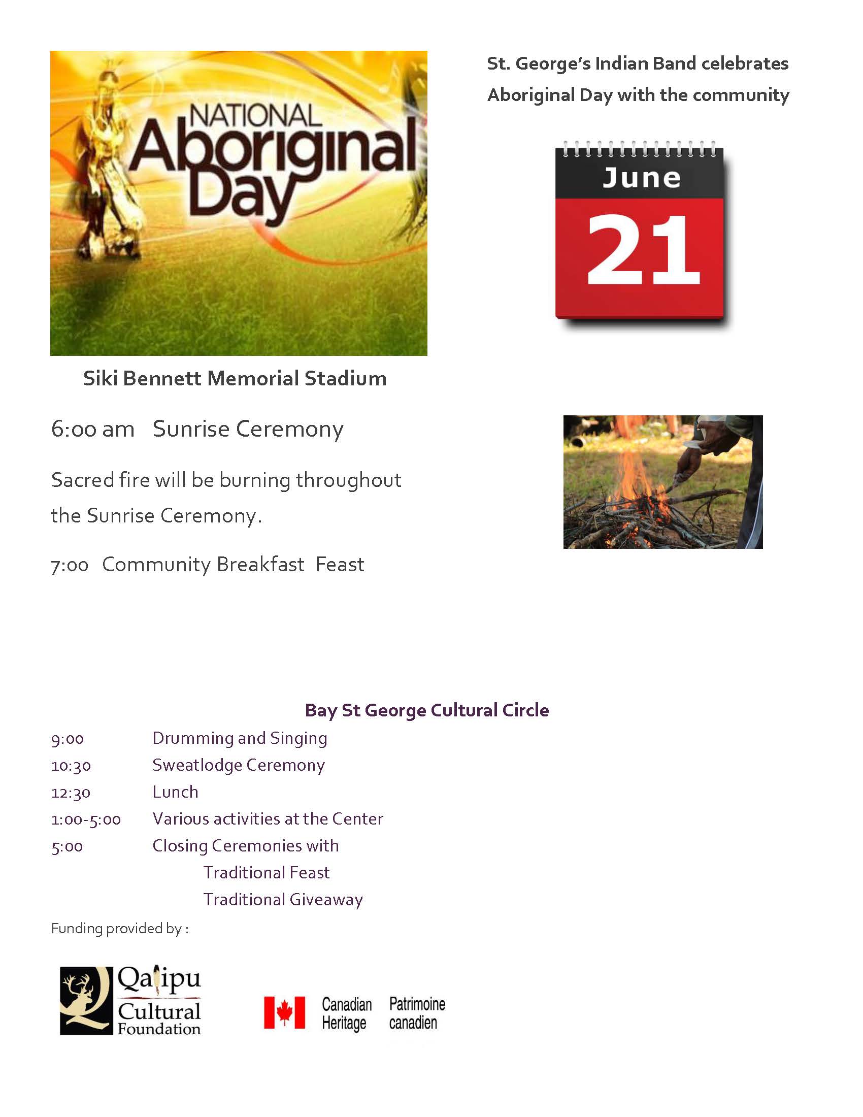 National Aboriginal Day – Bay St George – Qalipu