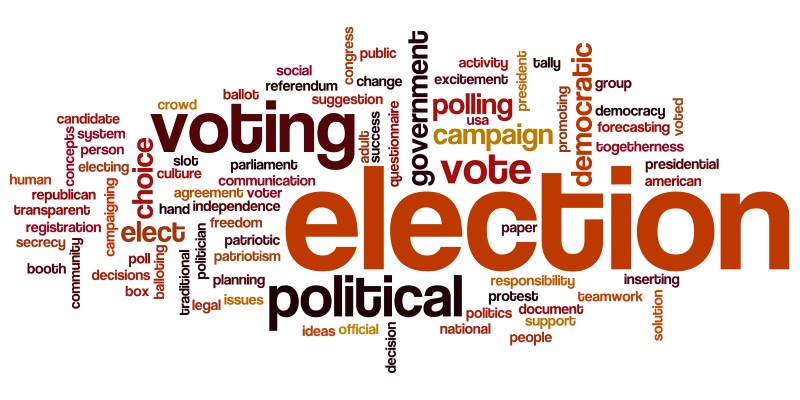 Election concept word cloud background