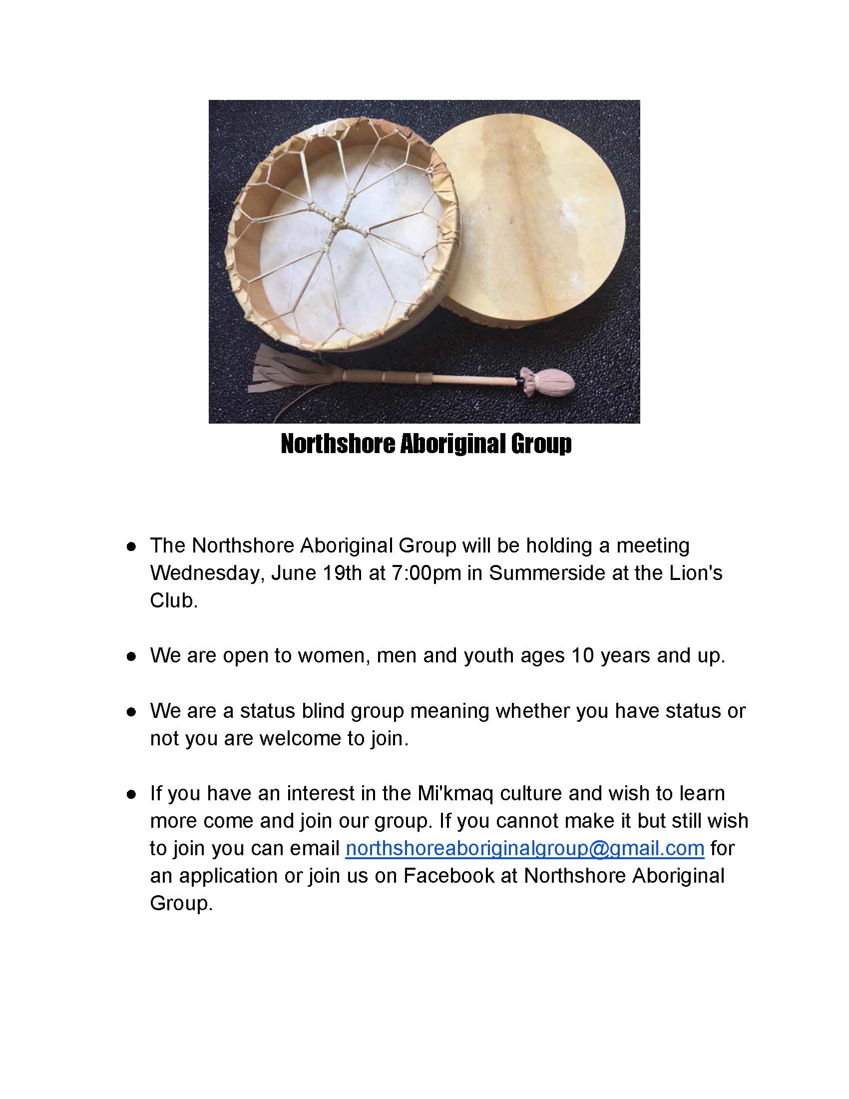 Northshore Aboriginal Group Meeting Poster