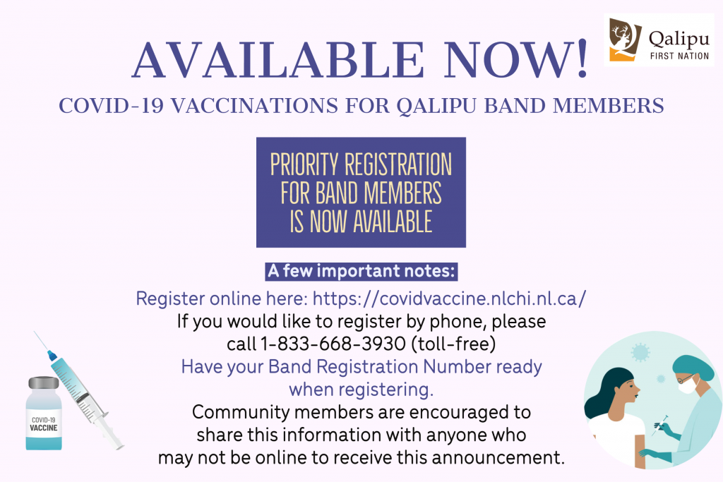 Covid vaccine for Band Members now available