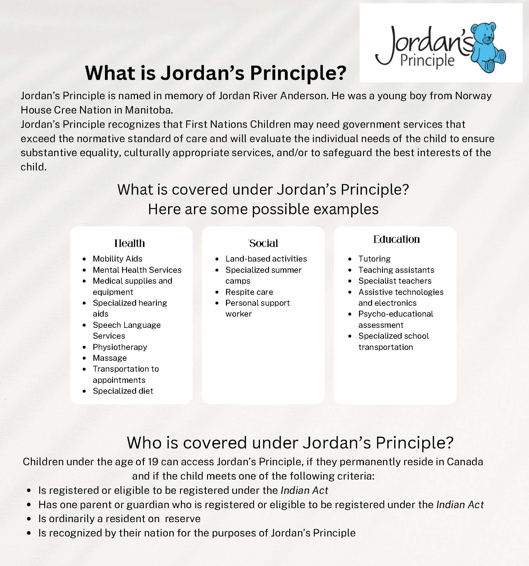 Flyer Jordan’s Principle with contact information