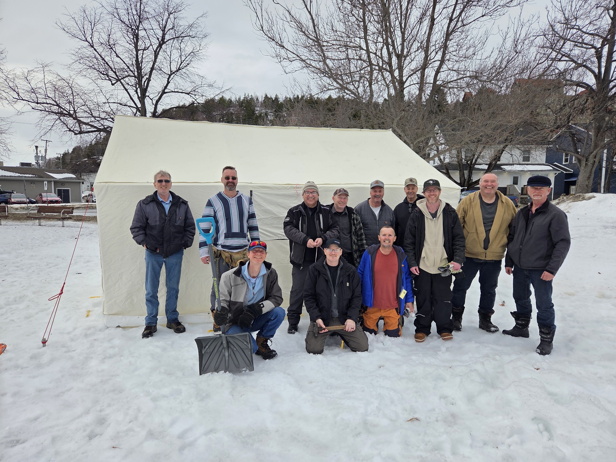 The Men’s Fellowship Circle who assisted in the setting up and taking down of the Tipi and Labrador Tents. Photo from Jeff Rafferty.