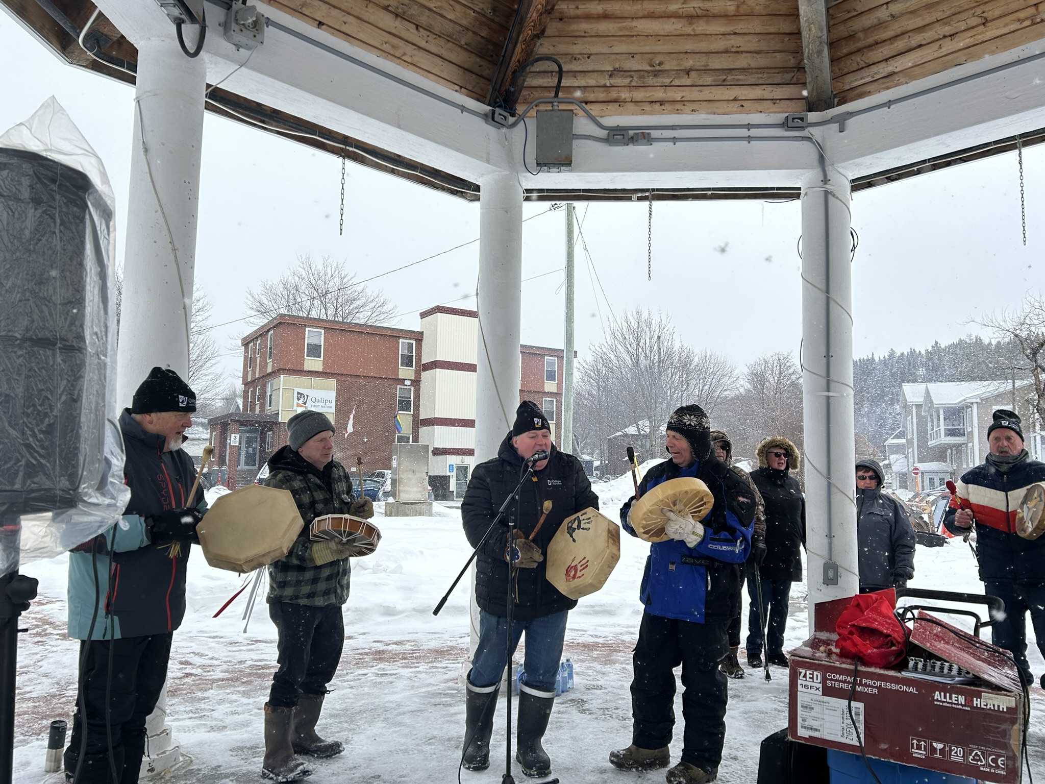 Paul Pike, Cultural Outreach Officer leads in singing and drumming 