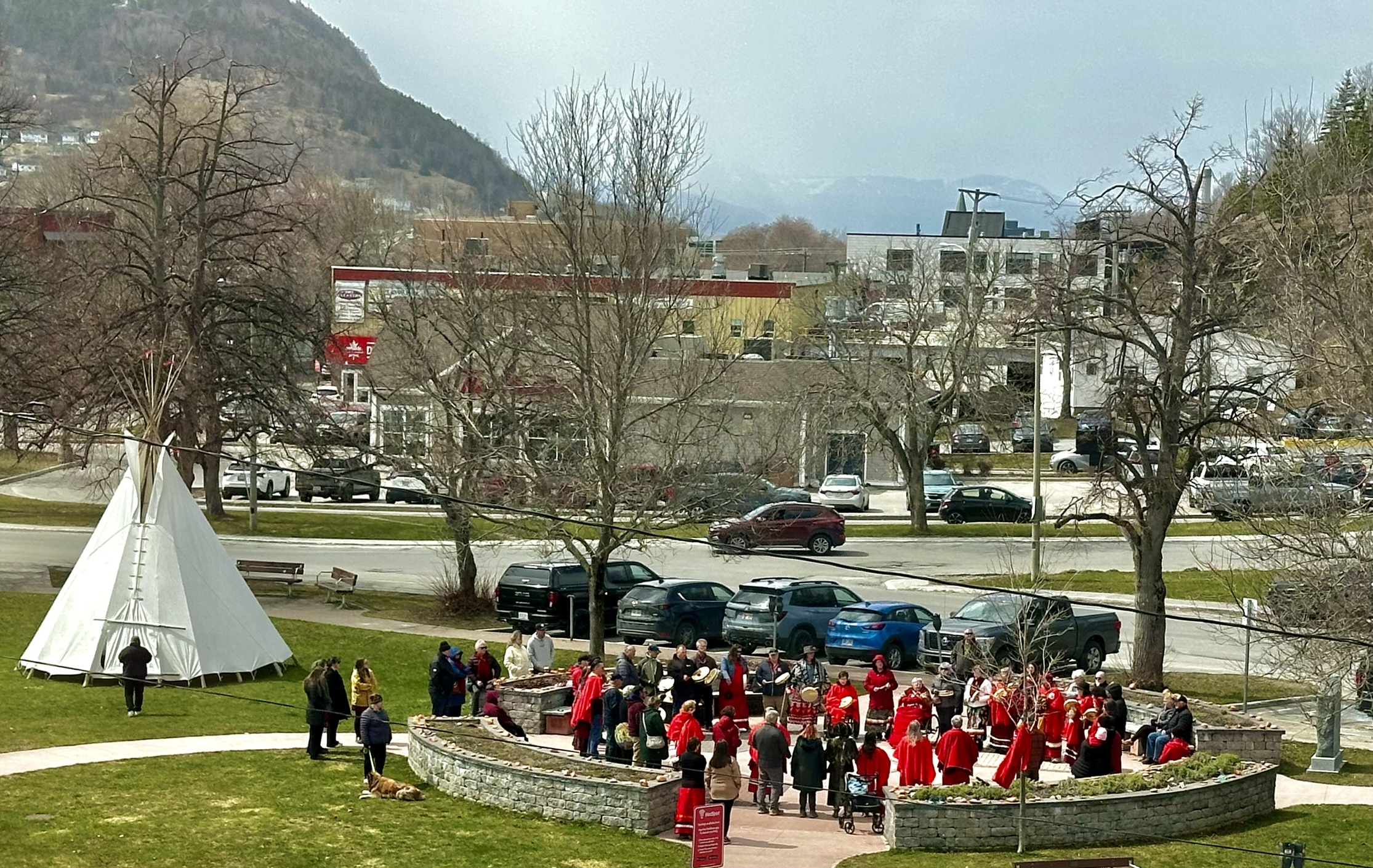 Post walk song sharing and drumming to end the event at the Mikwite'tm Garden - the name translates to "I remember" — are meant to serve as a tribute and memorial in honour of missing and murdered Indigenous women and girls.