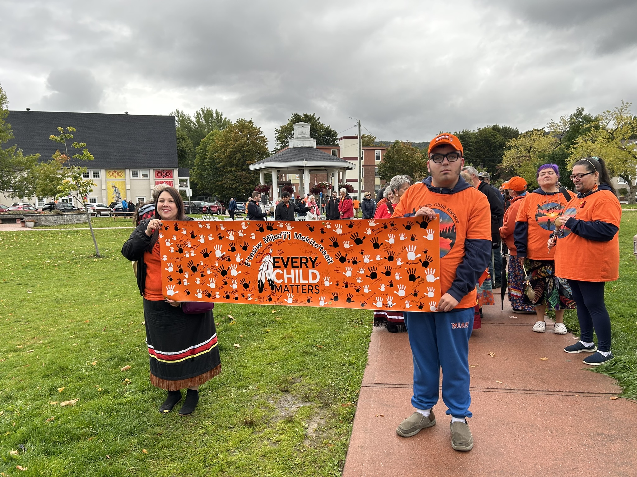 Preparing for the commemorative walk in honor of residential school children and survivors