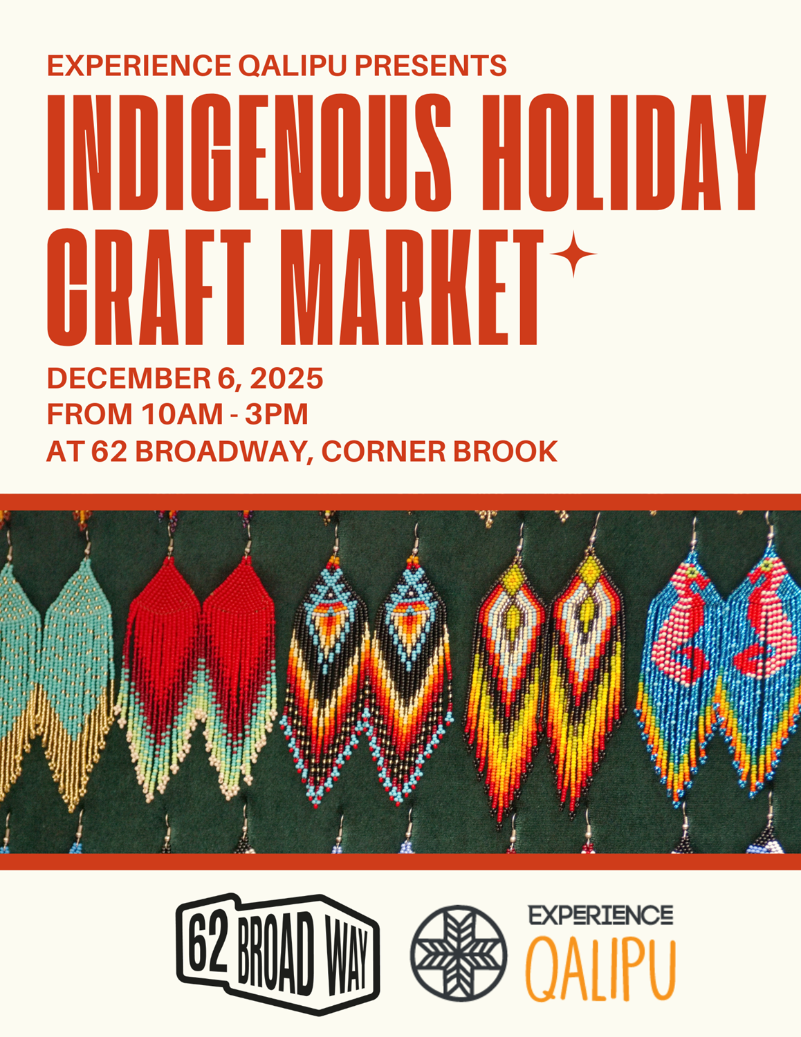 Beige and Red Modern Christmas Market Flyer