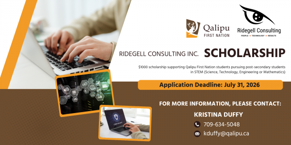 Ridegell Consulting Inc Scholarship x QFNWeb