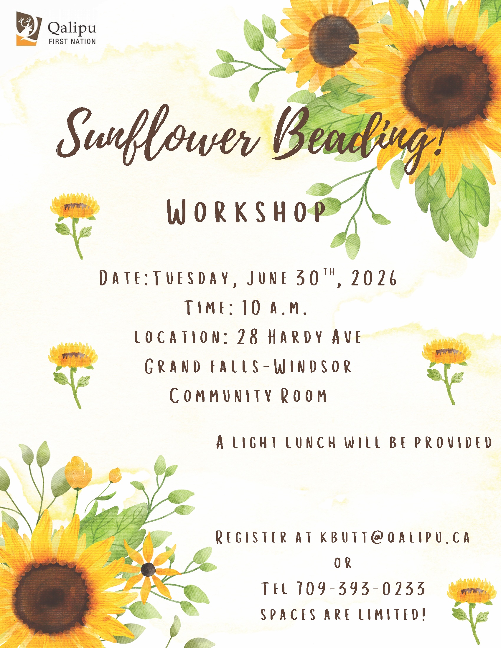 sunflower beading workshop