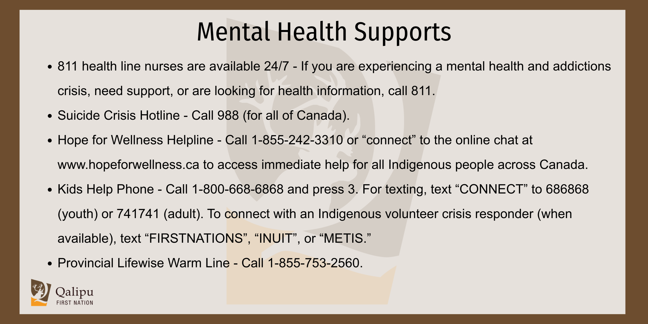 August 14- mental health supports